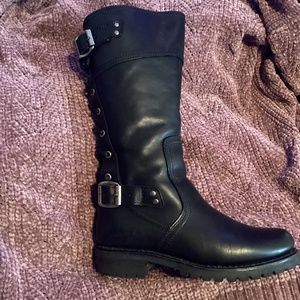 Harley Davidson Women’s Alexa Black Leather Boots Size 7.5 Side Zip
